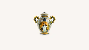Santa Maria Novella Terracotta & Ceramic>Ceramic Vase With St. Peter The Martyr Decoration