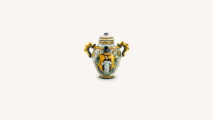 Santa Maria Novella Terracotta & Ceramic>Ceramic Vase With St. Peter The Martyr Decoration